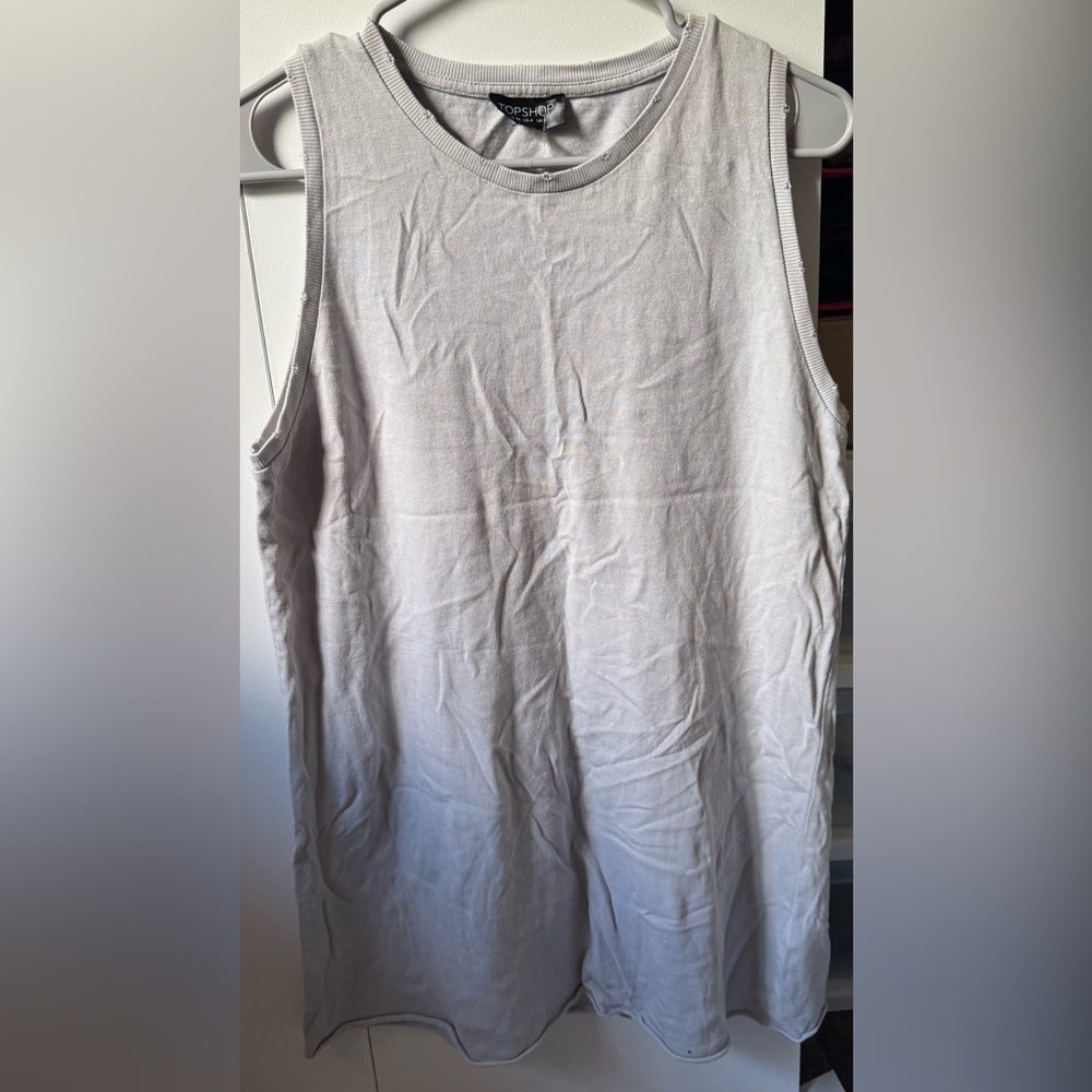 Topshop Light Gray Long Tank Top